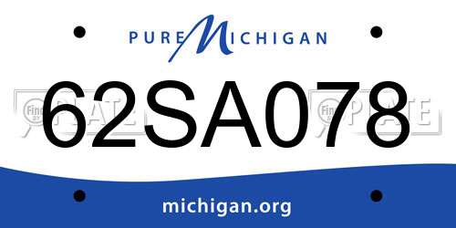 62SA078 Michigan License Plate