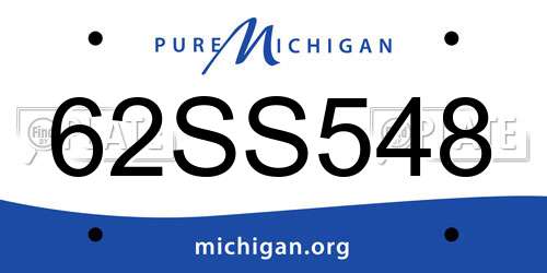 62SS548 Michigan License Plate