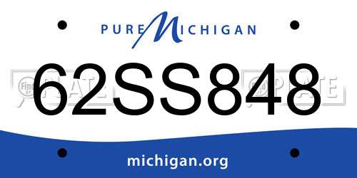 62SS848 Michigan License Plate