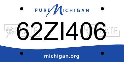 62ZI406 Michigan License Plate
