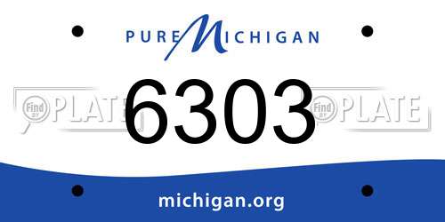 6303 Michigan License Plate