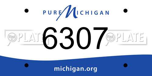6307 Michigan License Plate