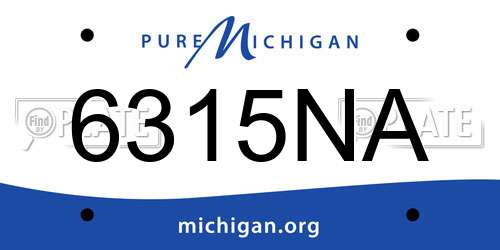 6315NA Michigan License Plate