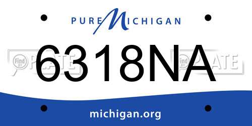 6318NA Michigan License Plate
