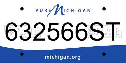 632566ST Michigan License Plate