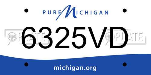6325VD Michigan License Plate