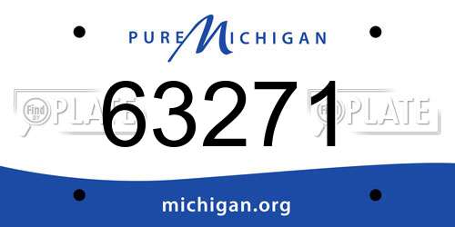 63271 Michigan License Plate
