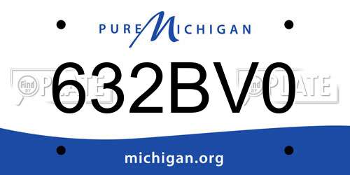 632BV0 Michigan License Plate