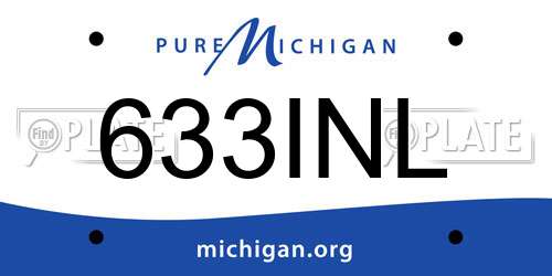 633INL Michigan License Plate