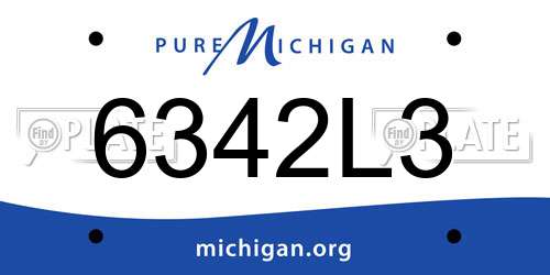 6342L3 Michigan License Plate