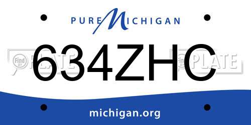 634ZHC Michigan License Plate