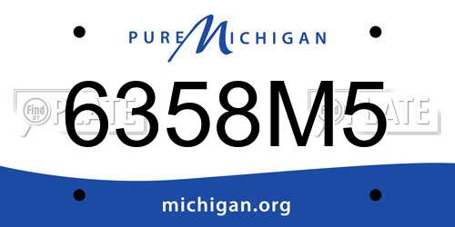 6358M5 Michigan License Plate