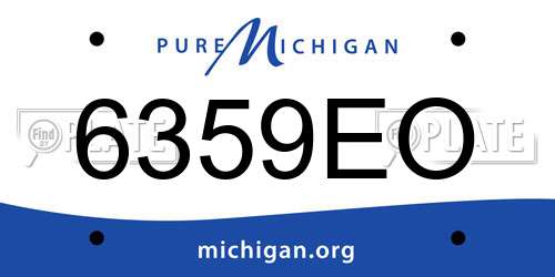 6359EO Michigan License Plate
