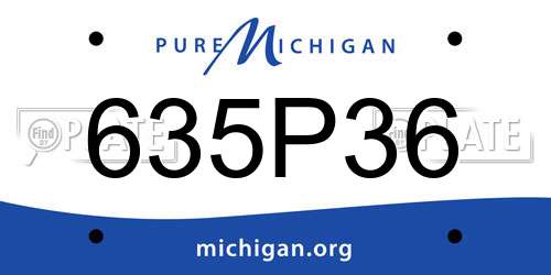 635P36 Michigan License Plate