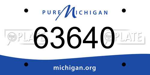 63640 Michigan License Plate