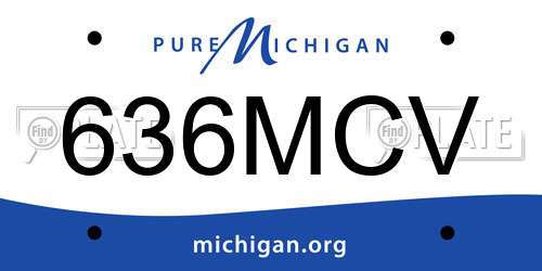636MCV Michigan License Plate