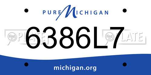 6386L7 Michigan License Plate