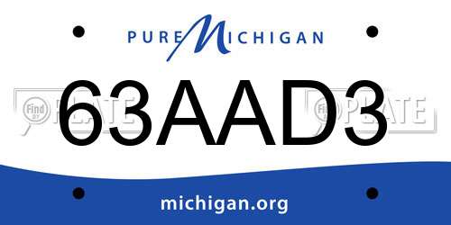 63AAD3 Michigan License Plate