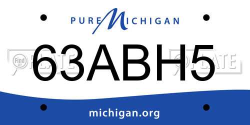 63ABH5 Michigan License Plate