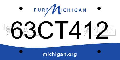 63CT412 Michigan License Plate