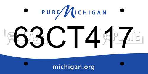 63CT417 Michigan License Plate