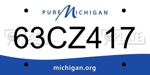 63CZ417 Michigan License Plate