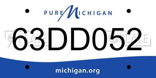 63DD052 Michigan License Plate