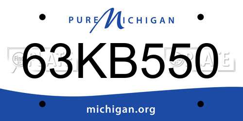 63KB550 Michigan License Plate
