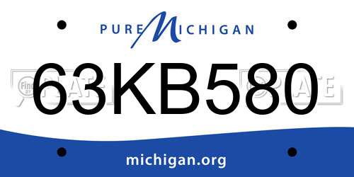 63KB580 Michigan License Plate