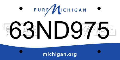 63ND975 Michigan License Plate