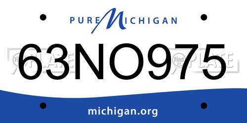 63NO975 Michigan License Plate