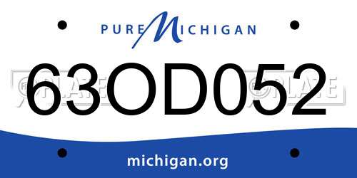 63OD052 Michigan License Plate