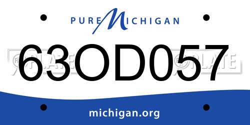 63OD057 Michigan License Plate