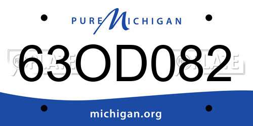 63OD082 Michigan License Plate
