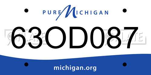63OD087 Michigan License Plate