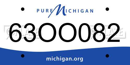 63OO082 Michigan License Plate