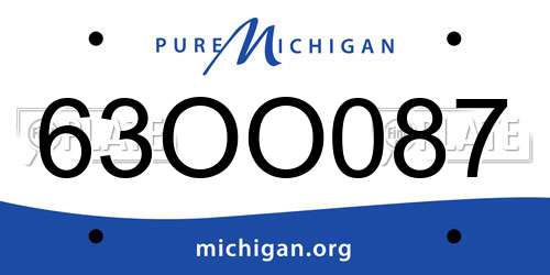 63OO087 Michigan License Plate