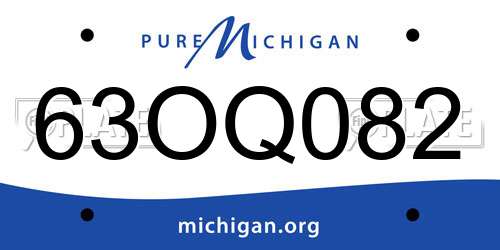 63OQ082 Michigan License Plate