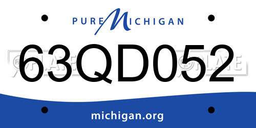 63QD052 Michigan License Plate
