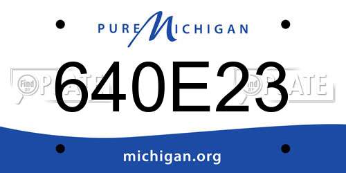640E23 Michigan License Plate