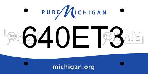 640ET3 Michigan License Plate