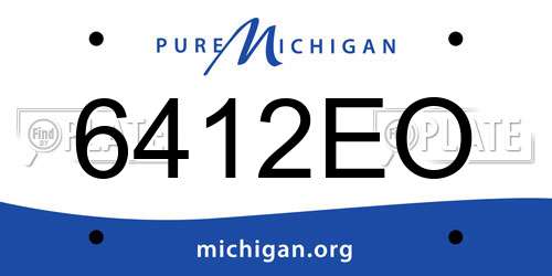 6412EO Michigan License Plate