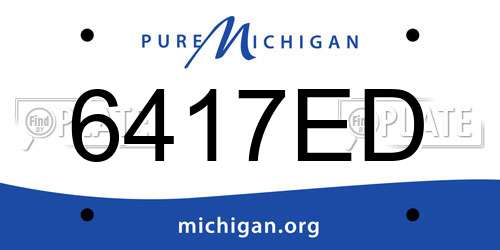 6417ED Michigan License Plate