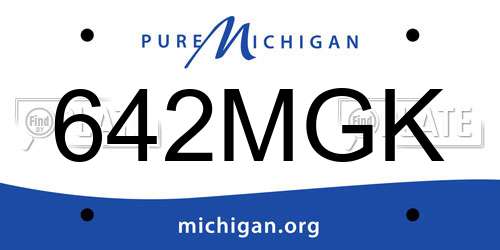 642MGK Michigan License Plate