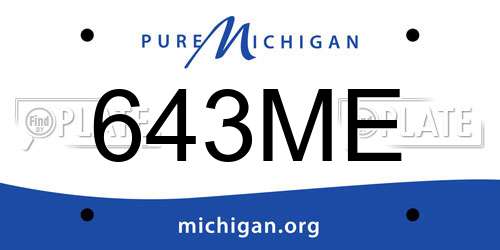 643ME Michigan License Plate