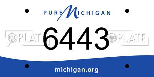 6443 Michigan License Plate