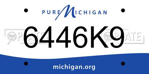6446K9 Michigan License Plate