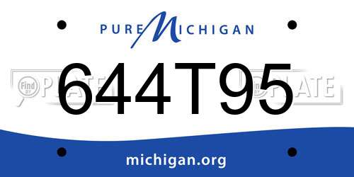 644T95 Michigan License Plate