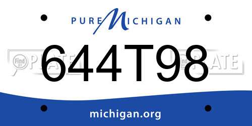644T98 Michigan License Plate