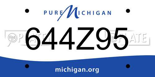 644Z95 Michigan License Plate
